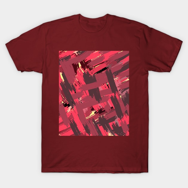 Pink Abstract Waves T-Shirt by jen28